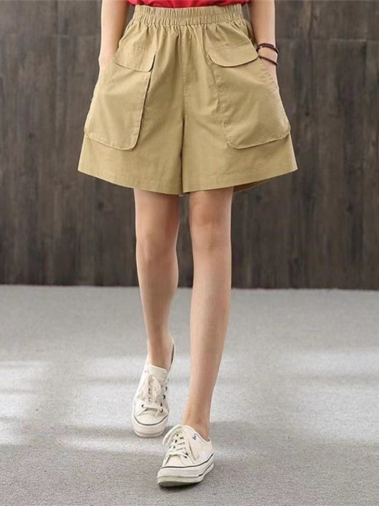 jinran 2022 Summer New Fashion Loose Shorts Women Wear High Waist Slim Fashion Wide Leg Overalls Temperament Commuter Women's Dress