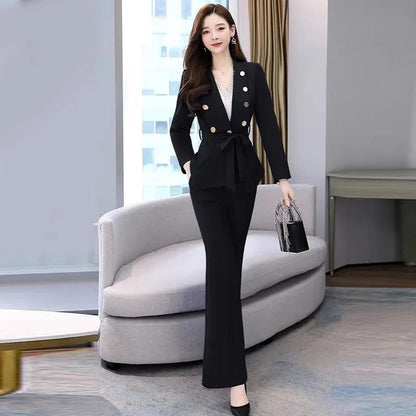 jinran 2022 Summer New Korean Fashion Elegant Women's Pants Suit Office Blazer Jacket Leisure Trousers Two Piece Set Female Clothing