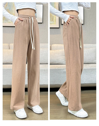 jinran Casual Wide Leg Pants Women'S Spring Autumn New Korean Female Loose High Waist Thin Hanging Feeling Versatile Long Trousers