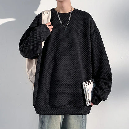 Autumn New Hoodies Dot O-neck Sweatshirt Mens Streetwear Casual Fashion Mens Oversized Korean Harajuku Pullover 5XL-M