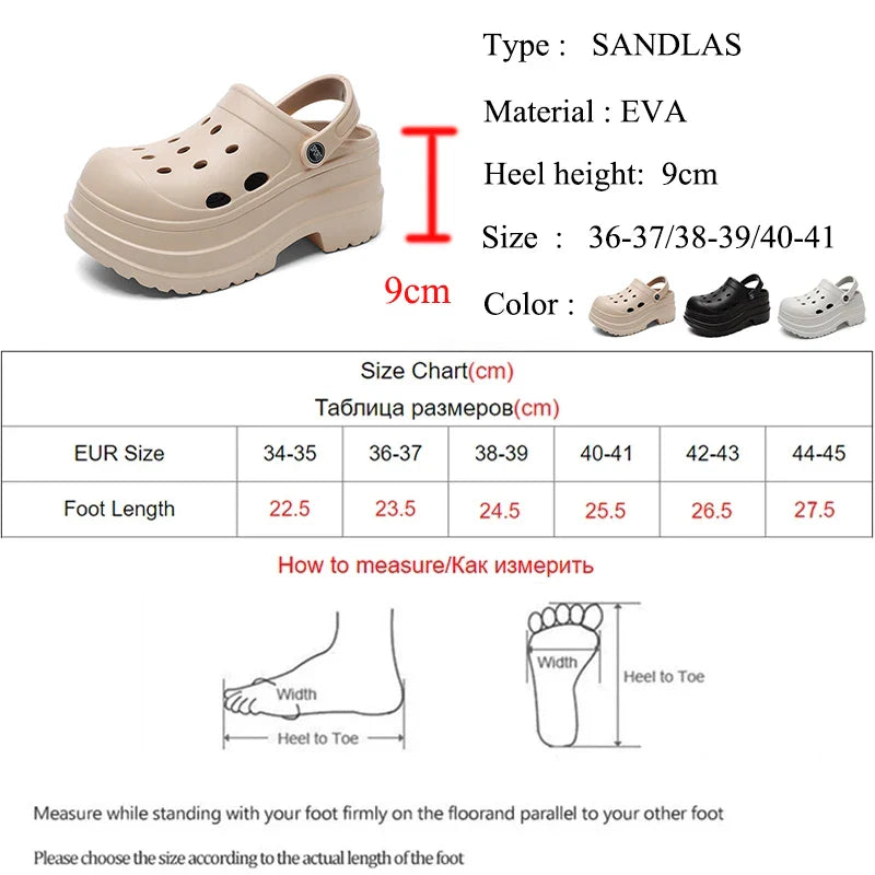 jinran 2024 Summer Thick Bottom Clogs Garden Shoes Women Non Slip Waterproof Beach Pool Sandals Woman Eva Closed Toe Platform Slides