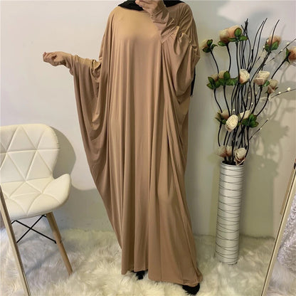 jinran Summer Elegant Solid Color Colorful Temperament Long Skirt Ladies Open Shouder Robe Woven Large Size Belt Muslim Woman Abaya