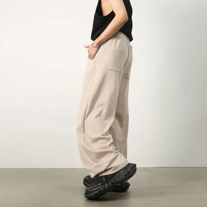 Baggy Sweatpants Men Wide Leg Casual Pants Men Oversize Gray Khaki Trousers Male Loose Korean Streetwear Old Money