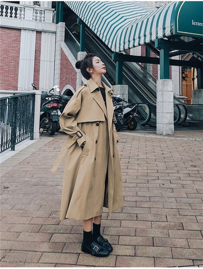 jinran Trench Coat for Women 2022 Autumn Winter New Loose Coat Women's Casual Long Windbreaker Clothing Female Coats and Jackets Women