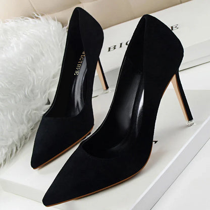 jinran Shoes 2024 New Women Pumps Suede High Heels Shoes Fashion Office Shoes Stiletto Party Shoes Female Comfort Women Heels