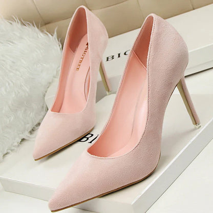 jinran Shoes 2024 New Women Pumps Suede High Heels Shoes Fashion Office Shoes Stiletto Party Shoes Female Comfort Women Heels
