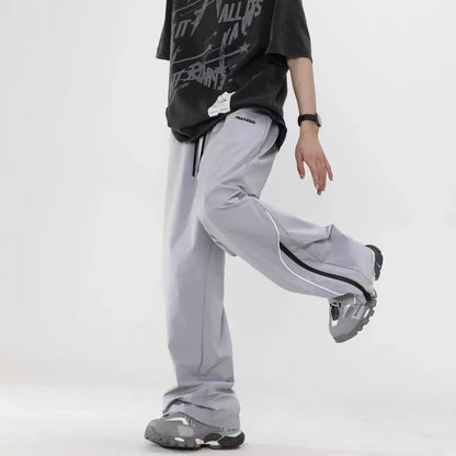 Parachute Sports Pants Joggers Men Korean Oversize Wide Leg Trousers Male Sportswear Casual Loose Streetwear Hip Hop