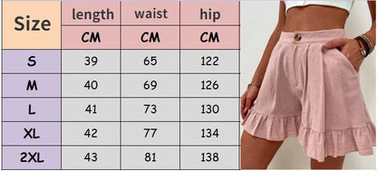 jinran 2022 Summer New Women's High Waist Ruffled Shorts Casual Wide-leg Loose Pants Skirt Women's Sports Pants Women Clothing Casual