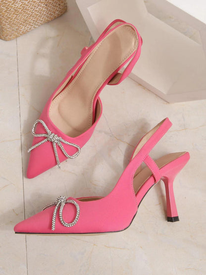 jinran 2022 New Women's Shoes Pointed Toe Shallow Nude Pink Low Heel Back Strappy Shoes Women sandalias heels zapatos mujer