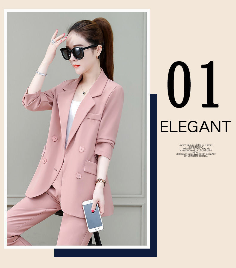 jinran Summer New Korean Fashion Elegant Women's Trouser Suits Office Blazer White Vest Casual Pants Three Piece Set Female Jacket Set