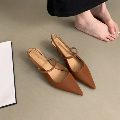 jinran 2024 Spring Band Women Pumps Shoes Fashion Shallow Slip On Slingback Sandals Thin Heel Dress Sexy Pumps Shoes Mujer