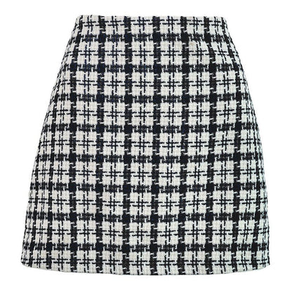 jinran Sweet Kawaii Plaid Women Mini Skirt Korean Fashion Zipper Girl Pencil Miniskirt Preppy Summer Y2k Trend Clothes