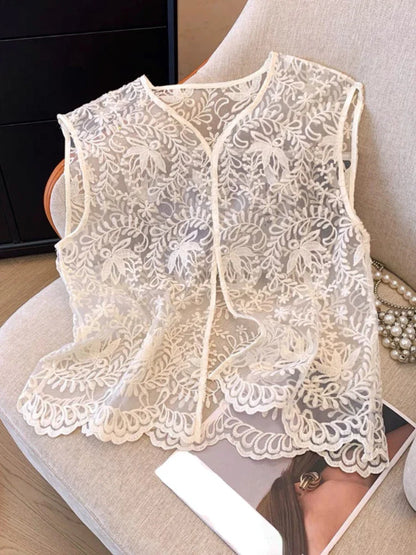 jinran Streetwear Summer Sleeveless Sexy Women Dresses Y2k Aesthetic Embroidery Flower Dress Fairy Harajuku Lace Split Grunge Vestidos