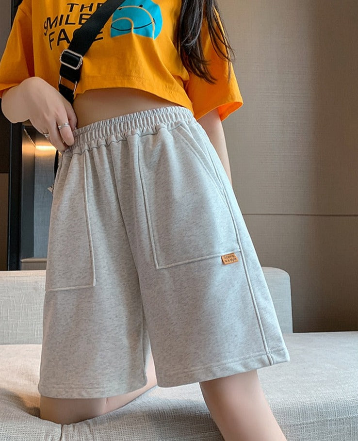 jinran Sport Casual Shorts for Women Summer Loose Boyfriends Korean Shorts High Waist Thin Wide Leg Straight Short Pants Female