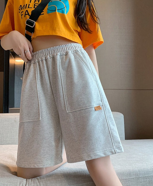 jinran Sport Casual Shorts for Women Summer Loose Boyfriends Korean Shorts High Waist Thin Wide Leg Straight Short Pants Female