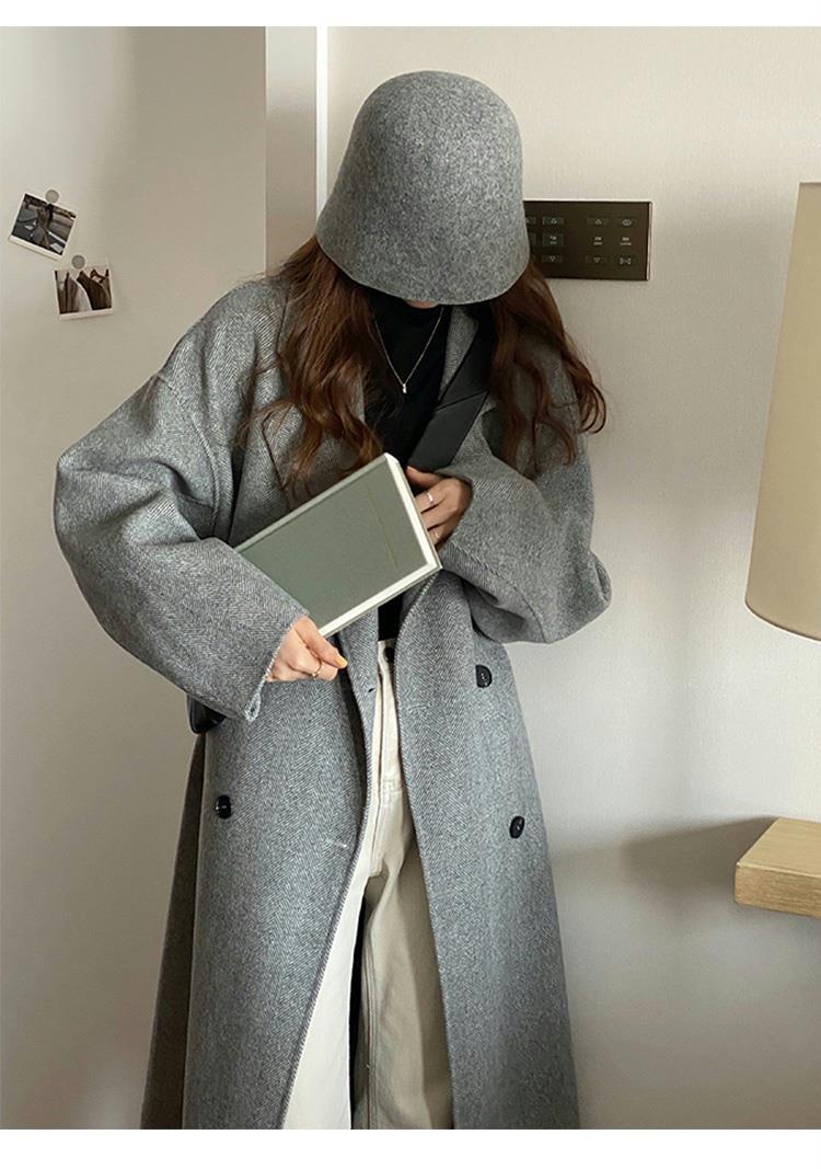 jinran 2022 New Autumn and Winter Suit Collar Camel Colored Woolen Coat Women Knee Length Wool Coat Coat Women Winter Jacket Long Coat