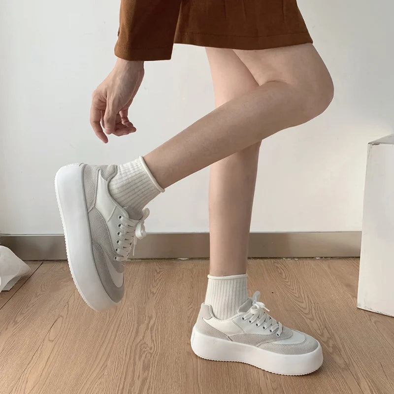 nvxiot  -  Women Platform Sneakers Canvas Shoe Casual Women Sport Shoes for Women Flat Lace-Up Adult Zapatillas Mujer Chaussure Femme