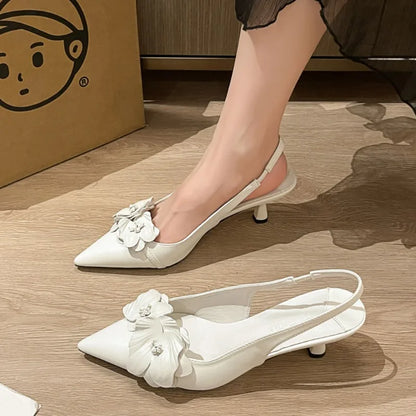 jinran 2024 Ladies Summer New Fashion Flower Brand Design Women Sandals Casual Solid Color Party Dress Women Stiletto Heels Zapatos