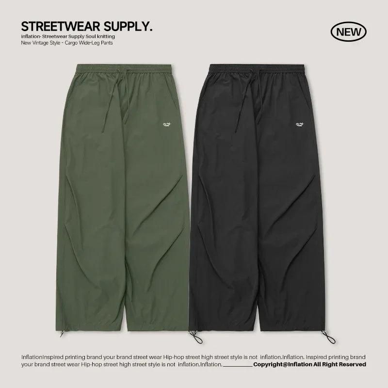 Parachute Wide Leg Pants Men Baggy Trousers Male Joggers Sweatpants Oversized Loose Casual Sports Streetwear Hip Hop