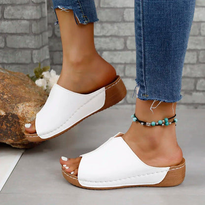 jinran Black Open Toe Women's Sandals Summer Fashion Breathable Comfortable Sandals Woman Wedge Buckle Female Footwear Woman Shoes