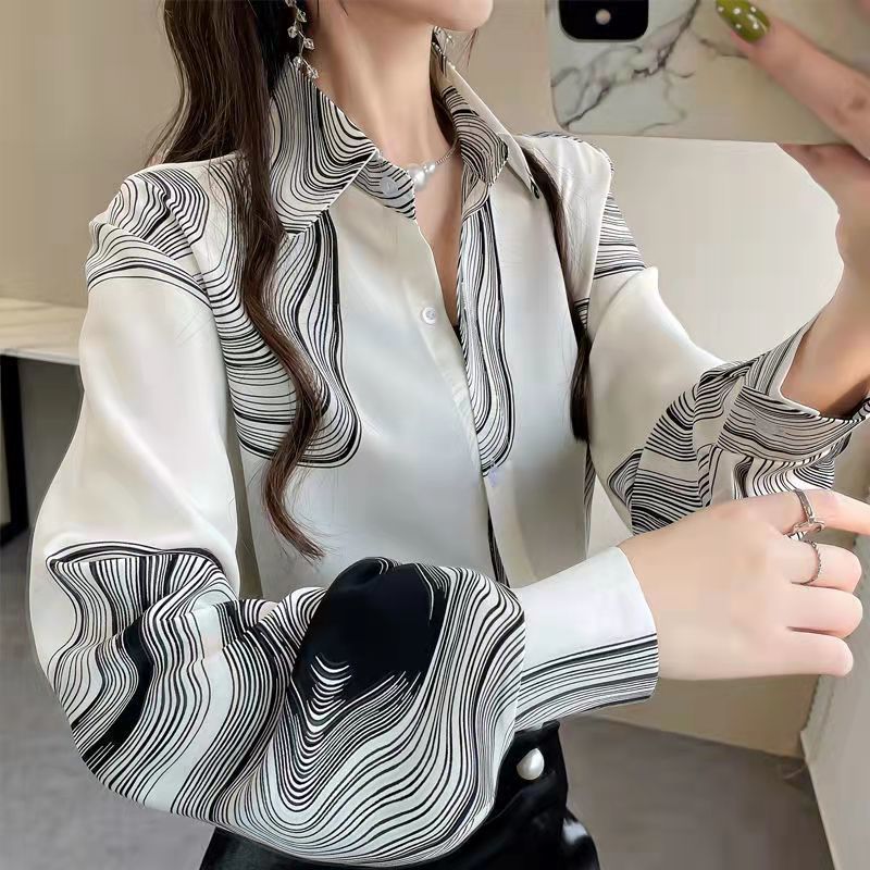 jinran Chiffon Blouse for Women Shirt with A Sense of Design Spring Summer Women Fashion Boho Top Women Korean Fashion Shirts