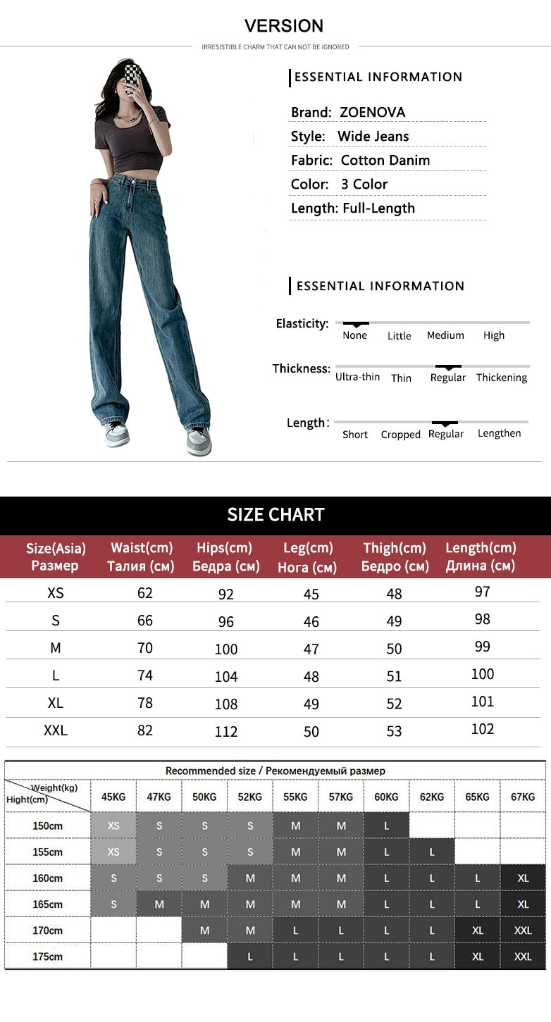 jinran Jeans Women Baggy High Waist Pants 2022 New Fashion Straight Leg Pants Y2k Denim Trousers Vintage Loose Washed Mom Jeans