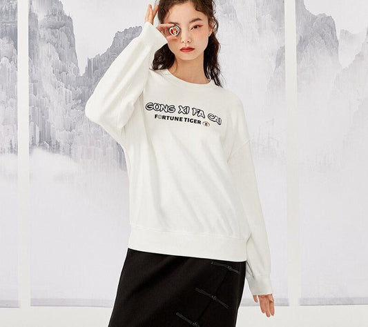 jinran Sweatshirt Women Lazy Loose 2022 Spring New Letter Bottoming Shirt All-Match Hoodies