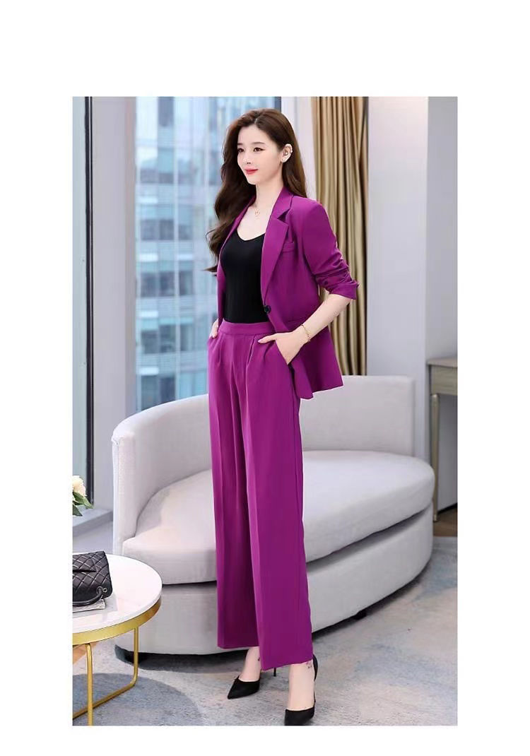 jinran 2022 Summer New Korean Fashion Elegant Women's Pants Suit Office Blazer Jacket Leisure Trousers Two Piece Set Female Clothing