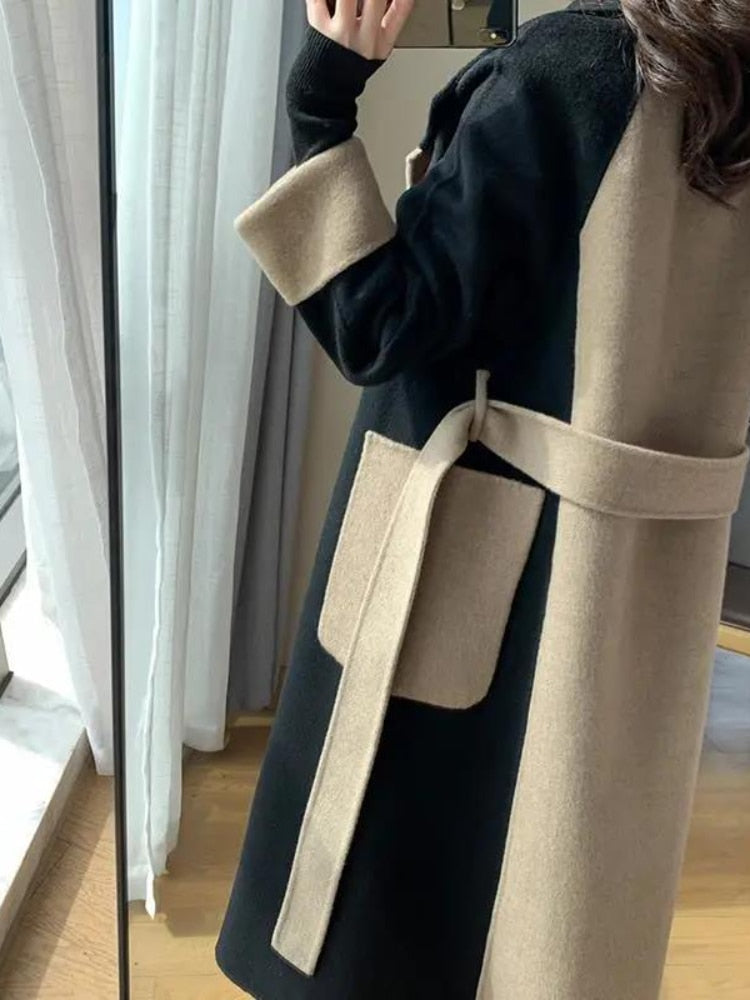 jinran Woolen Coat Women's Fashion Versatile Coat Women's 2022 Spring and Autumn New Style Temperament Button Medium Length Trench Coat