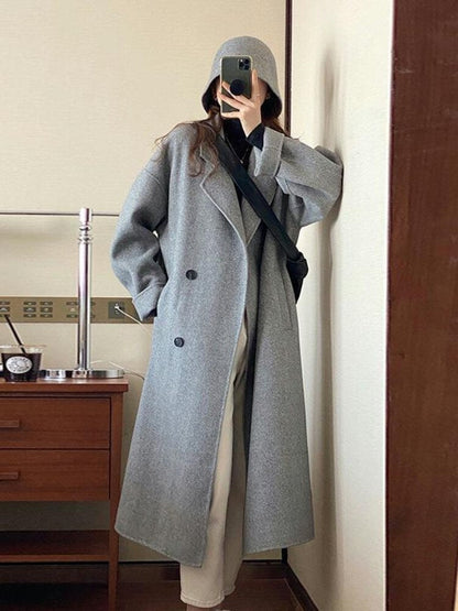 jinran 2022 New Autumn and Winter Suit Collar Camel Colored Woolen Coat Women Knee Length Wool Coat Coat Women Winter Jacket Long Coat