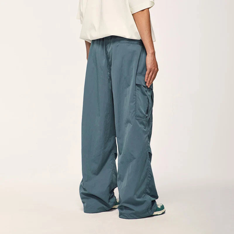 Baggy Cargo Pants Men Green Parachute Wide Leg Trousers Male Black Oversize Loose Casual Streetwear Hip Hop Waterproof