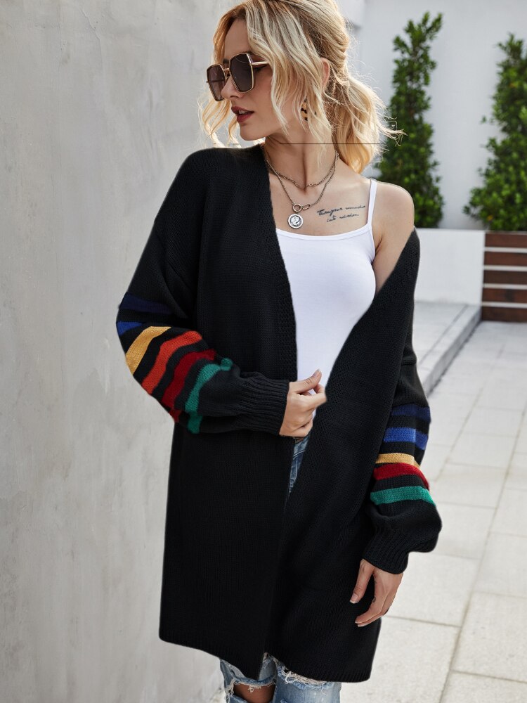 jinran Autumn Winter New Cardigan Sweater Women's Loose Long Sleeve Long Coat Fashion Streetwear Women's Dress Knitted Cardigan Tops