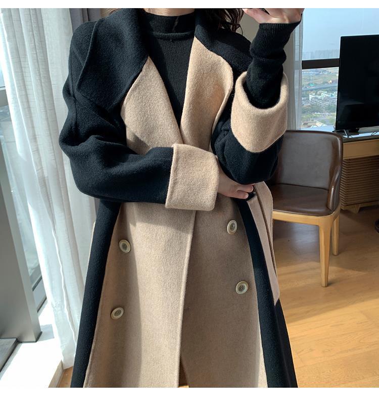 jinran Woolen Coat Women's Fashion Versatile Coat Women's 2022 Spring and Autumn New Style Temperament Button Medium Length Trench Coat