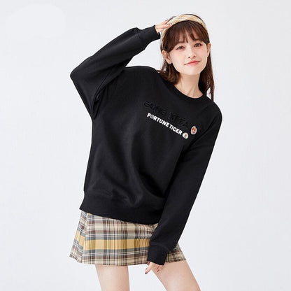 jinran Sweatshirt Women Lazy Loose 2022 Spring New Letter Bottoming Shirt All-Match Hoodies