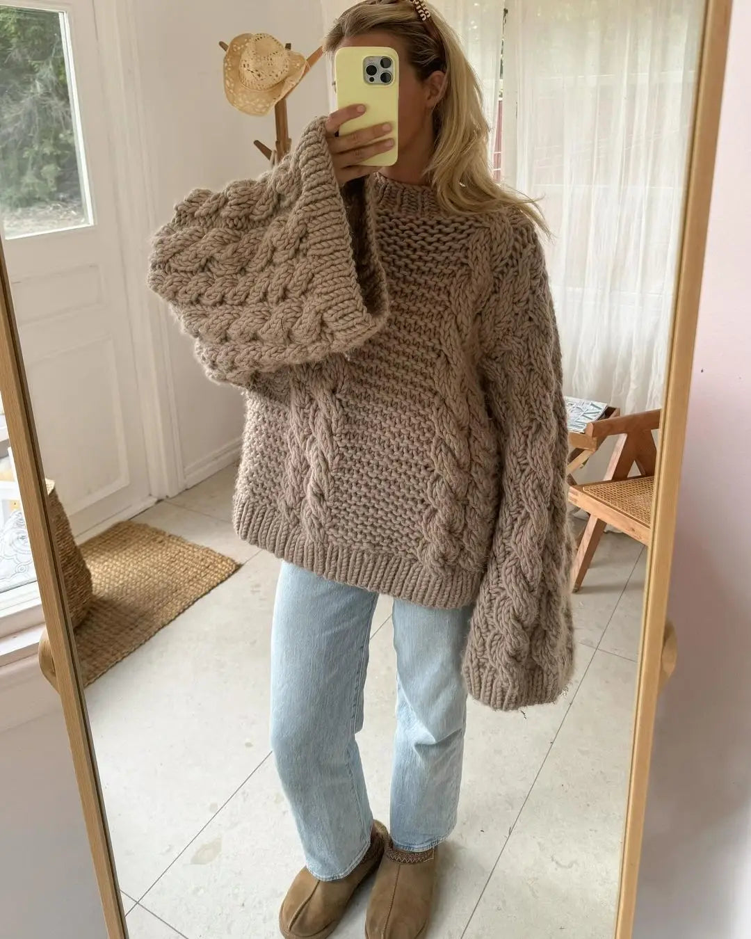 nvxiot  -  Women Overtised Loose Solid Long Sleeve Knit Cardigan Elegant O Neck Short Sweaters 2024 Autumn Lady High Streetwear