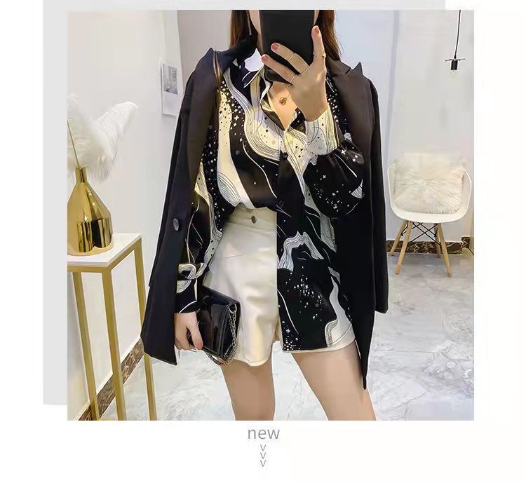 jinran Chiffon Blouse for Women Shirt with A Sense of Design Spring Summer Women Fashion Boho Top Women Korean Fashion Shirts