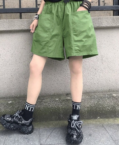 jinran Women Korean Fashion Cargo Shorts Summer High Waist Pockets Biker Baggy shorts Casual Vintage Bermuda Short Pants Streetwear