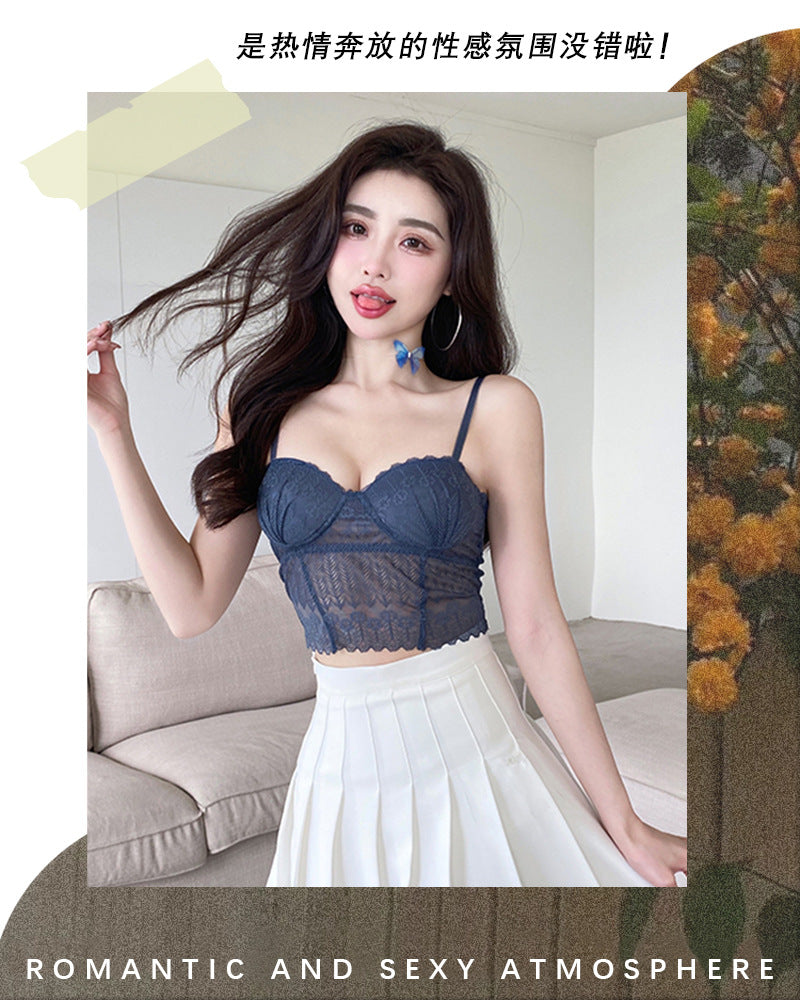 jinran Sexy Crop Top Women Lace Tube Top Comfortable Breathable Fixed Coaster Camisole Push Up Wireless Bra 2022 New