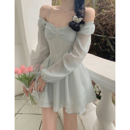 jinran Women Dresses French Elegance Temperament Robe 2023 New Gentle Versatile Fairy Dress Simple Versatile Fashion Female Vestidos