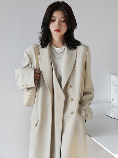 jinran New Women's Long Trench Coat Solid Design Woman Windbreaker Outerwear Female Tops Office Lady Coats Spring Autumn 2022