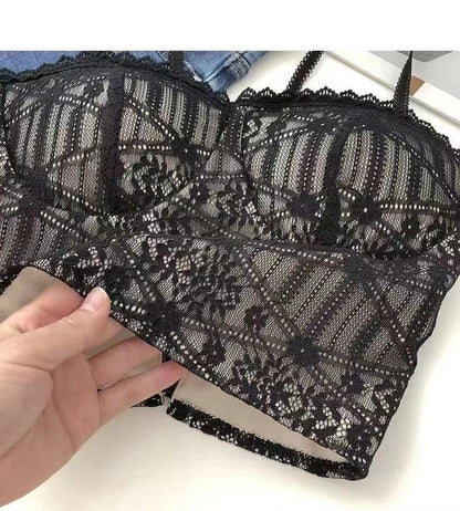 jinran Vintage Lace Tank Top Sexy Thin Breathable Beautiful Back Camisole Push Up Wireless Clothing 2022 New