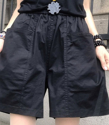jinran Women Korean Fashion Cargo Shorts Summer High Waist Pockets Biker Baggy shorts Casual Vintage Bermuda Short Pants Streetwear