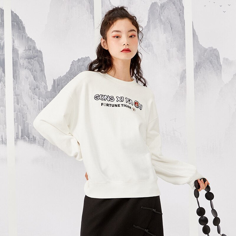 jinran Sweatshirt Women Lazy Loose 2022 Spring New Letter Bottoming Shirt All-Match Hoodies