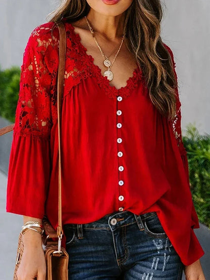 jinran Elegant  summer Top female lace blouse women shirts white Women's shirts and Blouses tops Long sleeve hollow out lwoman blouse