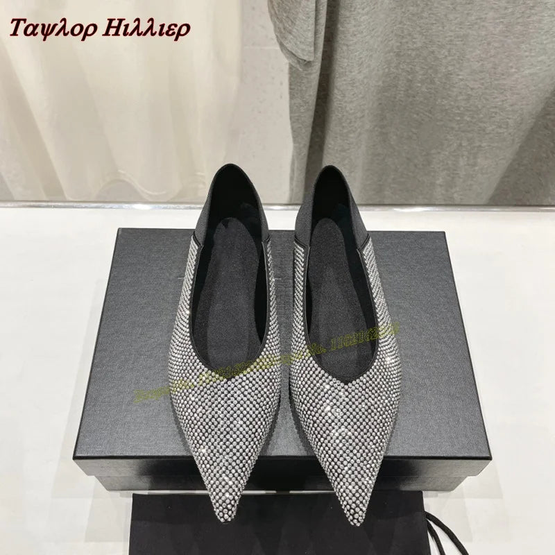 jinran  Genuine Leather Flat Shoes Summer New Style Pointed Shallow Pumps Fashionable Casual Comfortable Flat Shoes For Women