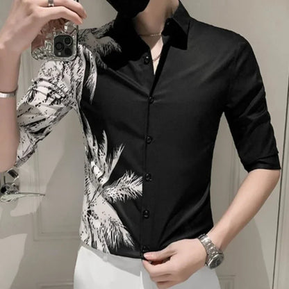 Male Shirts Graphic Oversize White Half Sleeve Men's Shirt with Sleeves Designer Slim Fit Normal Fashion 2024 Korean Style Xxl I