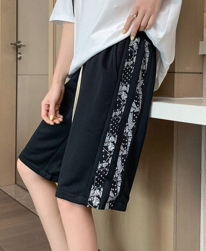 jinran Streetwear Short Pants Women Man New Summer Casual Cool Sport Shorts Chic Loose Patchwork Black Half Pants Female M-XXL