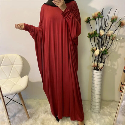 jinran Summer Elegant Solid Color Colorful Temperament Long Skirt Ladies Open Shouder Robe Woven Large Size Belt Muslim Woman Abaya