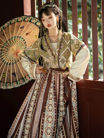 jinran New women's Hanfu Dunhuang exotic style Tang Dynasty Hanfu female ancient style waist-length daily style