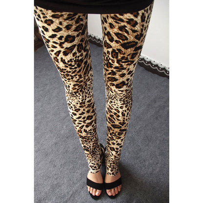 jinran Spring And Summer New Women's Plus Size Leopard Print Cropped Pants Breathable Hip Lift Leggings Women